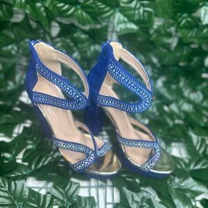 Blue Bedazzled Heels